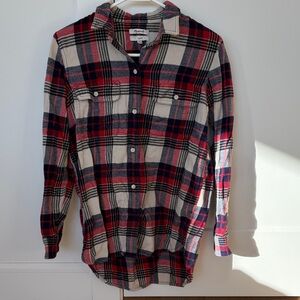 Madewell Plaid Flannel Shirt - Red, Black, Cream